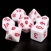 White Opaque Dice(Red font)